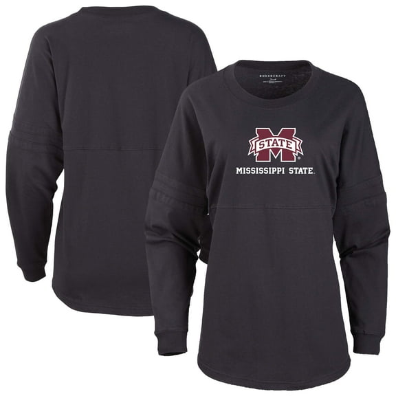 Women's Black Mississippi State Bulldogs Pom Pom Long Sleeve Jersey