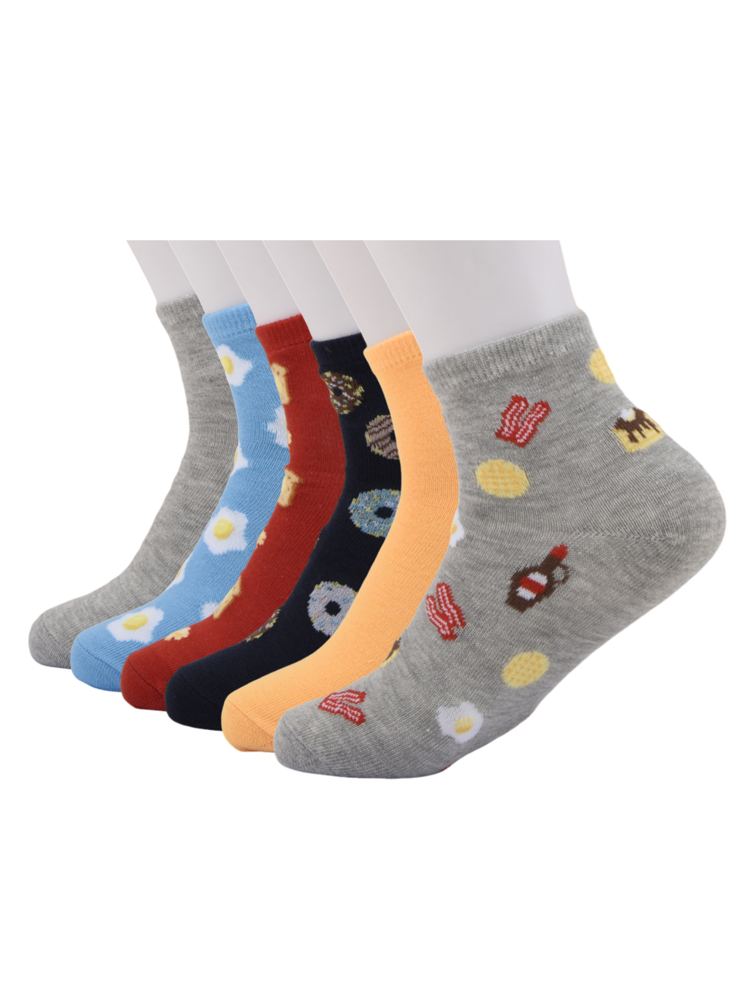 Wonder Nation Mid Crew Graphic Socks, 6-Pack Boys Shoe Size S (4-8.5) - L (3-9)