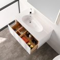 thumbnail image 6 of Blossom Voyage 36" Floating Vanity | Glossy White | LED Wall Mount Cabinet with Acrylic Sink & Drawer, 6 of 9