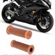 thumbnail image 2 of 2Pcs 22mm Universal Vintage Motorcycle Handlebar Grips Throttle Handle Bar Ends (Red Brown), 2 of 4