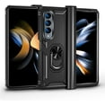 thumbnail image 3 of [4 in 1 Hinge Protection for Samsung Galaxy Z Fold 4 5G Case with Tempered Glass Screen Protector & Camera Lens Protector & Kickstand，[Military-Grade] Samsung Z Fold 4 Phone Case (Black), 3 of 14