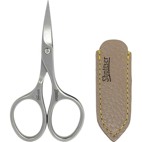 Shpitser Manicure and Pedicure Nail Scissors for Toe and Fingernails, German Stainless Steel, Handmade in Solingen Germany, Leather Case (Black)