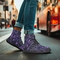 thumbnail image 3 of POLERO Womens Purple Black Camo Hunting Work Shoes for Women High Top Ankle Walking Barefoot Sneaker High Mid Ankle Support Training Athletic Walking Fitness Sneakers Travel Trainer Strap Shoes, 3 of 7