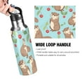 thumbnail image 4 of Otters Cherries with Leaves Sports Bottle with Straw Stainless Steel Water Jug Portable Thermal Cup Leak-proof 1000ML, 4 of 9