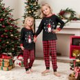 thumbnail image 5 of Christmas Family Pajamas Matching Sets, Snowflake & Gnome Pattern Long Sleeve Tees and Plaid Pants, Cozy Loungewear for Family Matching Sets, 5 of 8