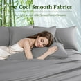 thumbnail image 5 of SONORO KATE 6 Pieces Bamboo Bed Sheets Set, Luxury Rayon Derived - Deep Pockets - Wrinkle Free - Extremely Soft, King, Gray, 5 of 6