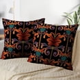 thumbnail image 3 of LALILO Throw Pillow Covers Striped Baroque Floral Ornament Vintage Cushion Cover 18" x 18", 2 Pack, 3 of 6
