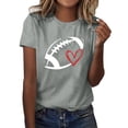 thumbnail image 1 of SZXZYGS T-Shirts pour Femmes Pack Manches Longues T-Shirt Rugby Imprimé Col Rond Manches Courtes Été 2024, 1 of 5