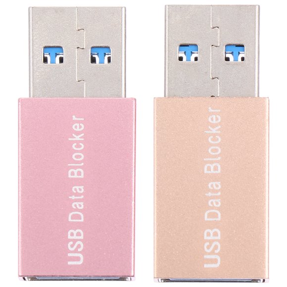 FELTECHELECTR Adaptador de carga de 2 piezas, conector USB de cambio de género antirrobo de datos