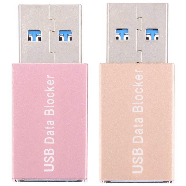 FELTECHELECTR Adaptador de carga de 2 piezas, conector USB de cambio de género antirrobo de datos