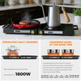 thumbnail image 4 of Folding Double Induction Cooktop, 1800W Portable Electric Stove with Knob Control, 8 Temp Levels (140°F-464°F), Timer for Outdoor Camping, RV Kitchen，black, 4 of 11