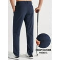 thumbnail image 2 of Tyhengta Mens Golf Pants Stretch Work Dress Pants 30"/32" Quick Dry Lightweight Casual Comfy Trousers with Pockets Navy blue 32Wx34L, 2 of 7