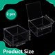 thumbnail image 2 of 2 cajas transparentes con tapa abatible de acrílico de 10 x 10 x 6 cm, cuadradas, organizadoras de polvo para regalos, joyas, recuerdos de fiesta y manualidades., 2 of 5