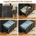 thumbnail image 4 of 2 Drawer File Cabinet with Lock, Wood Filing Cabinet fits Letter, Legal, A4 Size, Hanging File Folders, Farmhouse File Cabinets for Home Office with Adjustable Storage Shelf, Black, 4 of 7