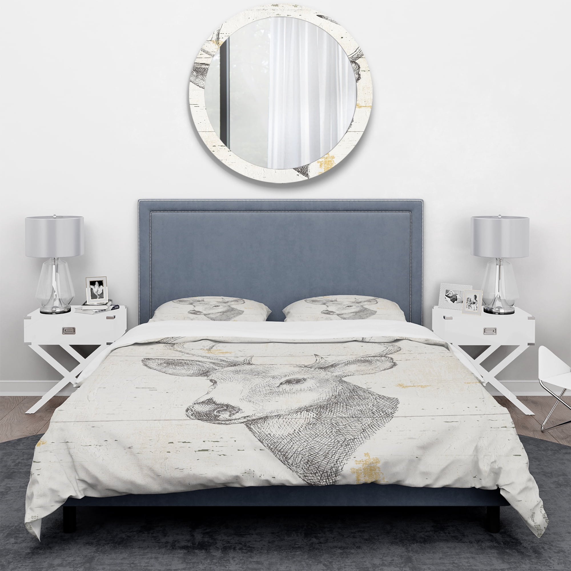 Designart 'Deer Wild and Beautiful II' Farmhouse Duvet Cover Set