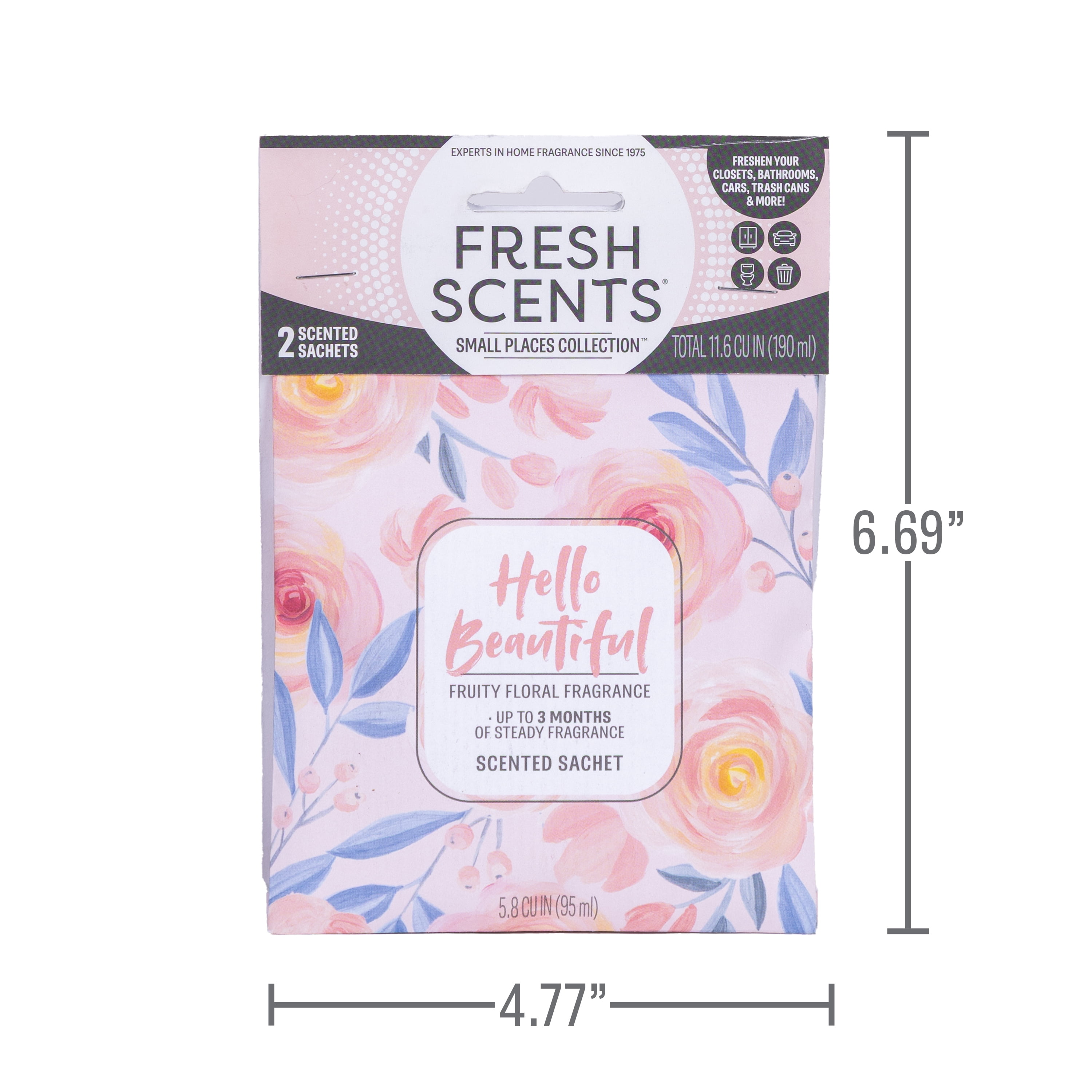 (2 pack) Hello Beautiful - Fresh Scents 2 Pack scented sachet - Small Places Collection