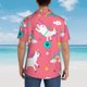 thumbnail image 4 of Fotbe Yoga Unicorn Camisa Hawaiana para Hombre Unisex – Camisa Casual de Verano con Botones de Manga Corta de Algodón y Lino,Small, 4 of 7