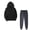 Black, variant on Gytharion Women's 2PC Fall and Winter Oversized Sweatsuits Solid Color Casual Hooded Track Suits Classic Pullover Hoodies and Drawstring Elastic Waist Jogger Pants
