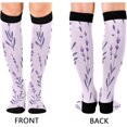 thumbnail image 2 of GZHJMY Lavender Compression Socks, Women Men Long Stocking (20-30mmHg), Travel Knee High Stockings for Athletic Sports,Running,Cycling,Nursing, 2 of 7