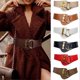 thumbnail image 5 of Vintage Golden Buckle Waist Belts Pure-Color Leather Clothes Belt for Women Girl Female, 5 of 5