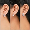 thumbnail image 2 of JeenMata Juego de 3 Aros con Forma de Cruz Deslumbrante Chapados en Oro Blanco, 2 of 5