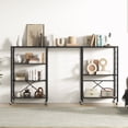 thumbnail image 2 of Patiojoy 2pcs 4-Tier Foldable Storage Shelf Collapsible Shelving Unit Display w/ Lockable Wheels Storage Rack w/ Adjustable Shelf Heavy-Duty Storage Organizer, 2 of 8