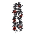 thumbnail image 2 of Gothic Black Rose Vine Garland, 68.89in Realistic Faux Flower With Gold Berries, Spooky Accent For Fireplace Mantel Or Halloween Party Backdrop Setup E, 2 of 9