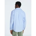 thumbnail image 4 of Free Assembly Men's Cotton Poplin Button Front Shirt with Long Sleeves, Sizes S-3XL, 4 of 5