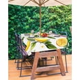 thumbnail image 3 of Fsddascl White Flowers Outdoor Tablecloth - 60x120 Inch Rectangle Dining Table Cover, Elegant Floral Yellow Lemon Fruit Waterproof Outdoor Table Cloth with Umbrella Hole & Zipper for Picnic/Patio, 3 of 7