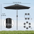 thumbnail image 3 of Outsunny Parasol de Patio, Parasol Extérieur avec 6 Baleines, Noir, 3 of 10