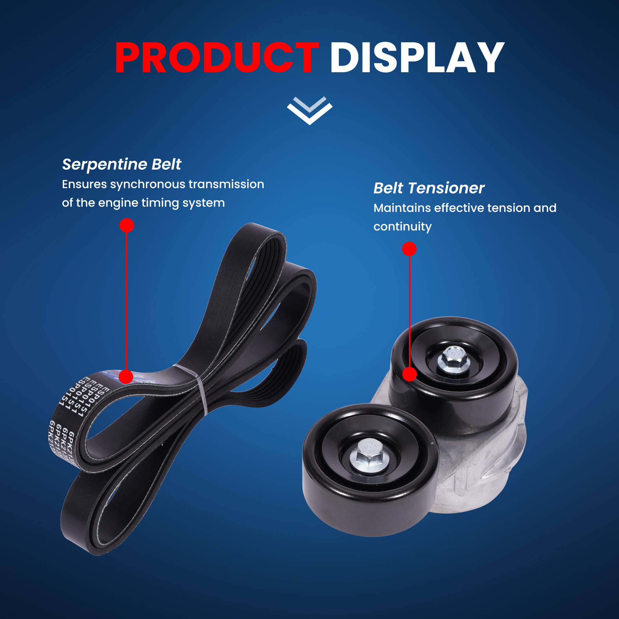 MOCA AUTOPARTS Serpentine Belt Tensioner Assembly Fit for 2007-2013 Acura MDX 3.7L & 2006-2011 Honda Ridgeline 3.5L & 2008-2012 Honda Accord 3.5L