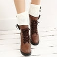 thumbnail image 4 of Women Faux Fur Boot Cuff Short Furry Leg Warmers Girls Winter Socks Knitted Boot Socks, 4 of 8