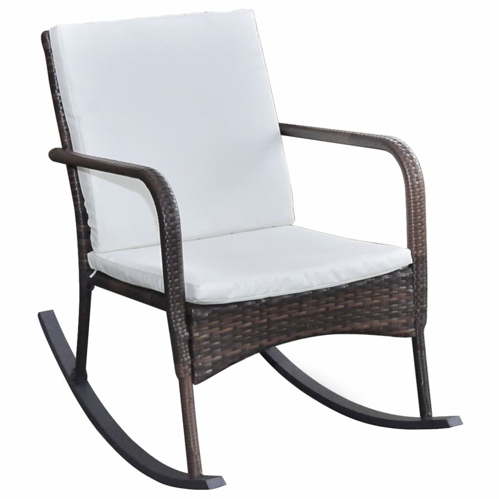 vidaXL Rocking Chair Outdoor Patio Rocking Chair with Cushion Poly Rattan - image 3 of 12