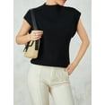 thumbnail image 6 of Douhoow Women Sweater Vest Sleeveless Mock Neck Knit Tops Solid Color Loose Crop Top, 6 of 8