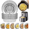 thumbnail image 2 of 10/50pcs Air Fryer Liner Round Aluminium Trays Containers Aluminum Foil Tin Box Home, 2 of 5