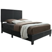 Better Home Products Nora Faux Leather Upholstered Queen Panel Bed in Black