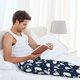 thumbnail image 5 of Fotbe Swan Pantalones de Pijama para Hombre, Pantalones de Dormir, Pantalones de Casa con Cintura Ajustable y Bolsillos-Small, 5 of 6