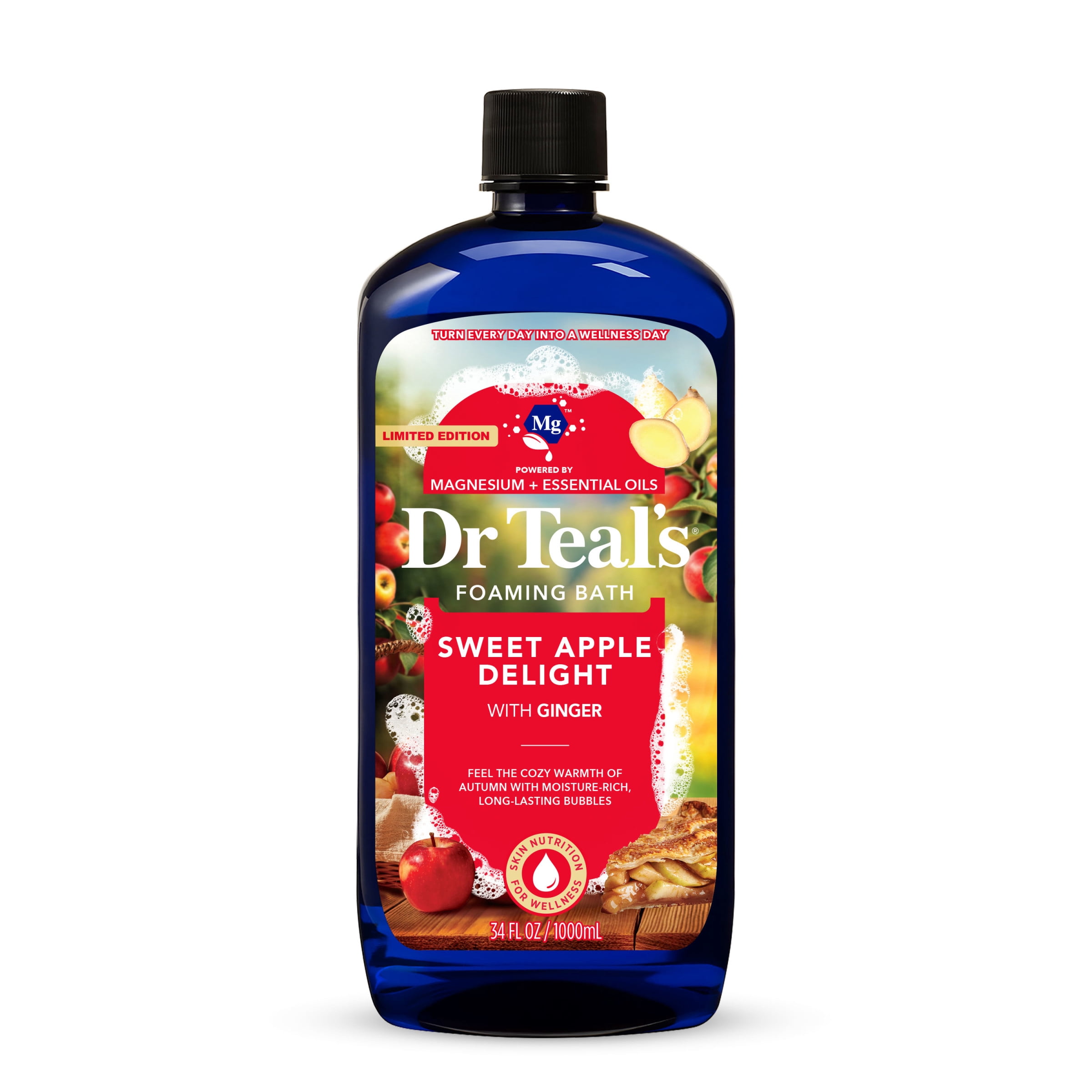 Dr Teal's Sweet Apple Delight Foaming Bubble Bath with Pure Epsom Salt, 34 fl oz