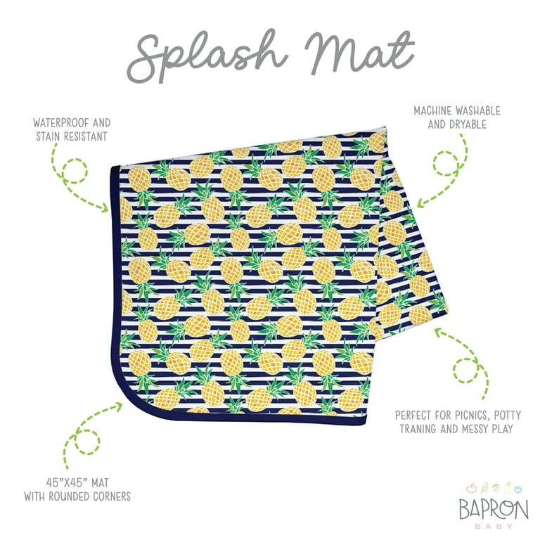 Summer Stripes Pineapple Splash Mat A Waterproof Catch-All