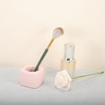 thumbnail image 6 of Unique Bargains Square Mini Ceramic Toothbrush Holder Pink 2.20"x2.20"x1.73" Electric Toothbrush Holder for Bathroom, 6 of 8