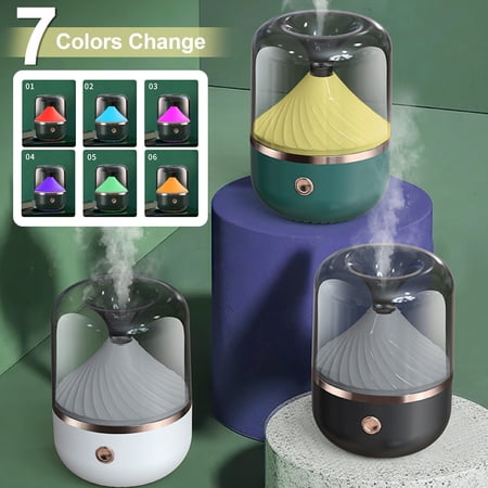 USB Electric Aroma Humidifiers Cool Mist Humidifier for Bedroom Home Office, LED Night Light, 120ML, Black