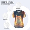 thumbnail image 3 of Rateoe Starry Sky Constellation Cat Pattern Men’s Baseball Short Sleeve Polo Shirt, Midweight Men's Shirt Golf Shirt Polo Shirts Quick Dry Short-Medium, 3 of 7
