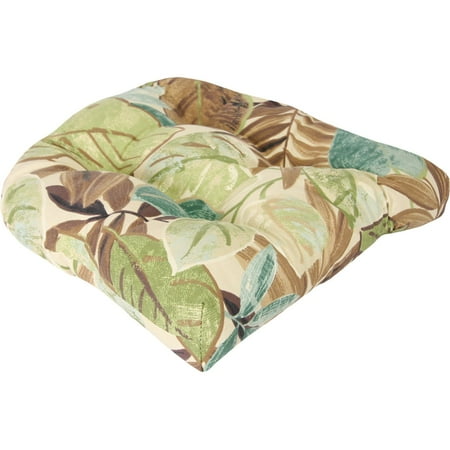 Jordan Manufacturing 18" x 18" x 4" Outdoor Wicker Chair Cushions, 1-Pack, Soliceto Malt