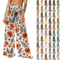 thumbnail image 1 of Pincandy Women See Through Sheer Mesh Pants Beach Swimsuit Bikini Bottom Cover up Party Club Elastic High Waist Wide Leg Pants, 1 of 7