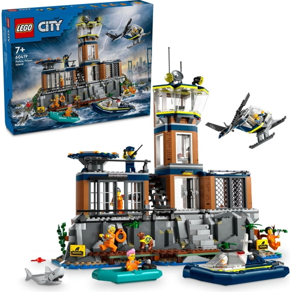 LEGO® City Police Prison Island 60419 - Toy Building Set With Creative Police Helicopter For Kids Ages 7 (980 Pieces)