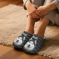 thumbnail image 3 of Chririnla Husky Paw Print Womens' House Shoes Soft Plush Warm Anti-slip Rubber Sole Cozy Comfy Lightweight Indoor Home Gifts Slippers, 3 of 7
