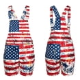 thumbnail image 4 of ibiyuan American Flag Overalls Men Women Patriotic Shorts 4th Of July Boho Romper Patriotic Independence Day Workout Jumpsuits Trendy Fashion Coveralls Outdoor Denim Bib Shorts, 4 of 4
