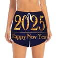 thumbnail image 2 of Rateoe 2025 Happy New Year 3 Printed 2 in 1 Women's Workout Shorts for Athletic Gym Running Shorts with Phone Pockets-XX-Large, 2 of 7