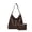 Coffee, variant on Entchin Woven Hobo Bag for Women, Vegan Leather Handle Handbag with Matching Clutch Pouch, Lightweight Slouchy Shoulder Purse for Work, Travel, Shoppingg,Black