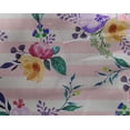 thumbnail image 4 of oneOone Georgette Viscose Fabric Stripe|Watercolor Leaves & Peony Floral_Printed Craft Fabric BTY 42 Inch Wide, 4 of 4